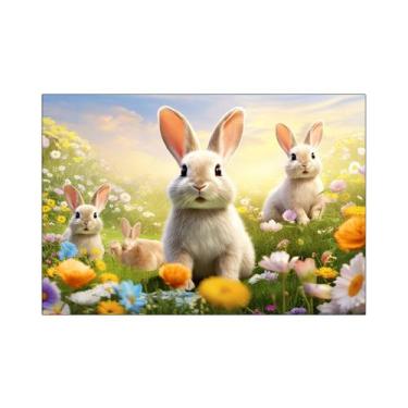 Imagem de Fundo Fotográfico 2,20 x 1,50 - Páscoa Coelhos Na Natureza 077 - Via C