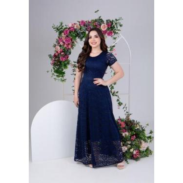 Imagem de Vestido Feminino Longo Godê em Renda Festas e eventos - Plena Persona,