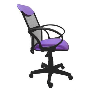 Imagem de Cadeira de Escritório Diretor  Pistão a gás preta corano Roxo - RB Cad