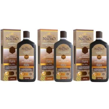 Imagem de Kit 2 Shampoo e 1 Condicionador Antigrisalho - Tio Nacho