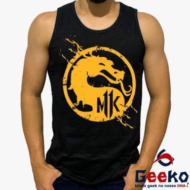 Imagem de Regata Mortal Kombat 100% Algodão MK Geeko, Preto, P