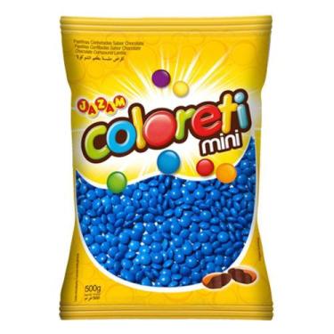 Imagem de Confeito de Chocolate Mini Coloreti Azul 500g - Jazam