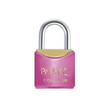 Imagem de Cadeado com Chave 30mm Latão Rosa Color Line Papaiz