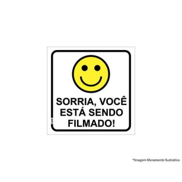 Imagem de Placa Sinal.Pvc 15X15Cm Sorria Vc Esta Sendo Filmado 1404 - LOOK