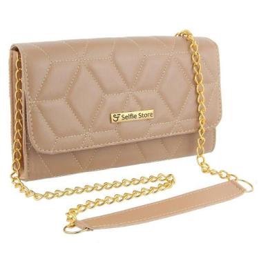 Imagem de Bolsa Feminina Clutch Carteira Matelassê Divisória Corrente - Selfie S