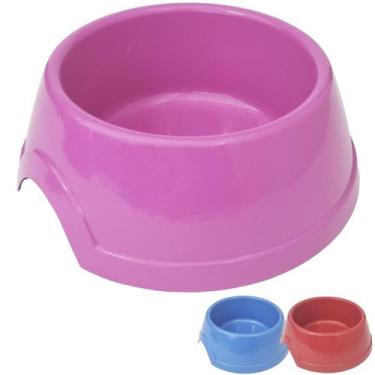 Imagem de Comedouro de Plástico Cachorro Gato Cães 1 Litro Prático Furacão Pet P