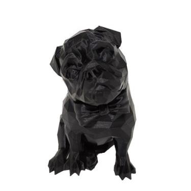 Imagem de Pug Cachorro Impressão 3D Objeto Decorativo Preto Decoração - Pupa 3D