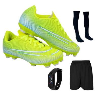 Imagem de Chuteira Campo Adulto Juvenil 200 Nova Travas Gramado Futebol Uzze + M