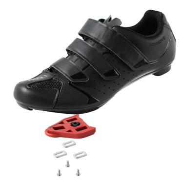 Imagem de Peloton Tênis masculino tamanho 38 a 48 – Compatível com Shimano 2 Bolt Spin Shoes SPD Clips – 3 Bolt Delta Cleats – Sapatos de ciclismo para uso interno e externo para homens e mulheres, Preto, 42 BR