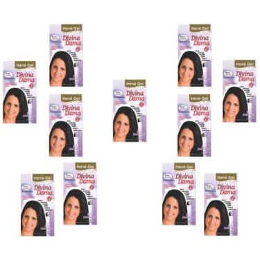 Imagem de Hene Em Gel Jaborandi 09x180gr Divina Dama Preto Forte (Preto Azulado)