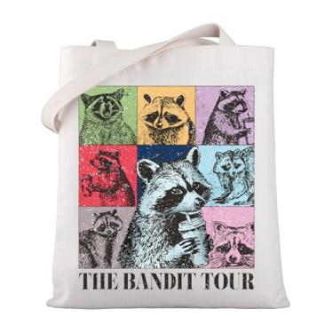 Imagem de WSNANG Presentes engraçados de guaxinim para bebidas de guaxinim e café, bolsa de ombro panda de lixo, bolsa de compras para amantes de animais guaxinim, Bandit Tb