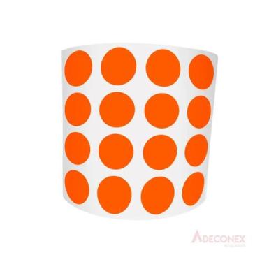 Imagem de Etiqueta Bolinha Controle Laranja Fluorescente 6mm Rolo C/1000 Etiquet
