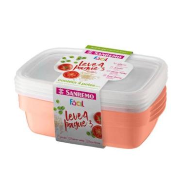 Imagem de Conjunto 4 Potes Plasticos 1,8 Litros Com Tampa Sanremo