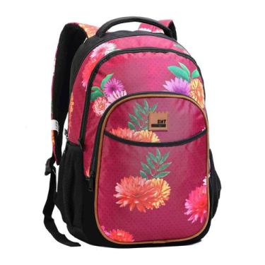 Imagem de Mochila feminina 18" floral vinho - seanite - SNT