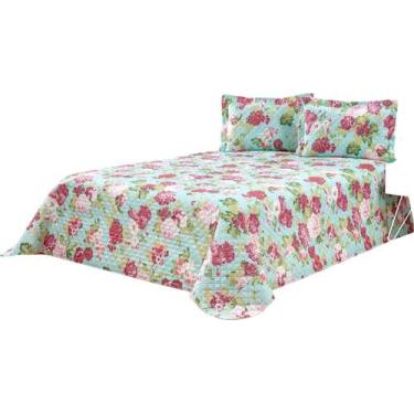 Imagem de Cobre leito casal padrão estampas diversas com viés - NOSSO LAR ENXOVA