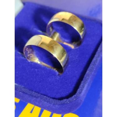 Imagem de Par Alianças 7 mm 10 Gramas Maciço Casamento Lisa Brilhosa - Ouro 18 K