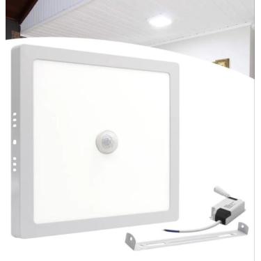 Imagem de Painel de led sobrepor 25w quadrado com sensor branco frio 6500k - ATP
