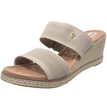 Imagem de Tamanco Feminino Casual Anabela Medio Conforto Pegada
