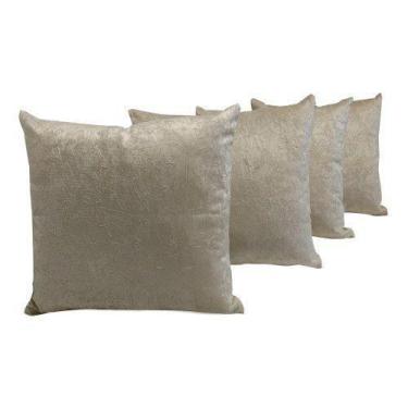 Imagem de Kit 4 Capas De Almofadas Decorativas Sued Lisas 45x45 Lindas - INGRID 