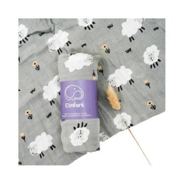 Imagem de Swaddle de Musselina de Algodão e Bambu 120x110cm - Envoltório Macio e
