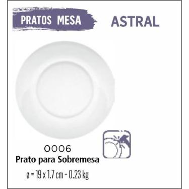 Imagem de Jogo De Prato Astral 06 Pratos Sobremesa - 19cm Vidro - Nadir Figueire