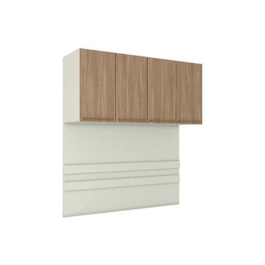 Imagem de Módulo de Quarto Casal Armário Ponte Aéreo MC11 Seletto c/ 4 Portas Areia/Jequitibá - Henn