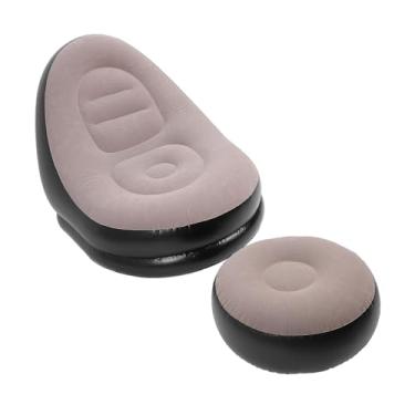 Imagem de Cadeira de sofá Inflável, sofá Espreguiçadeira Inflável Com Espreguiçadeira Otomana, sofá Preguiçoso para Quarto, Pátio Ao Ar Livre, Acampamento, Viagem (Café)