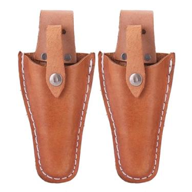 Imagem de FengFaer 2 peças de coldre, bolsas de ferramentas, coldre de podador, cinto de ferramentas de jardinagem, tesouras de poda de jardim de couro, tesouras de bainha, alicates, ferramentas, coldre,