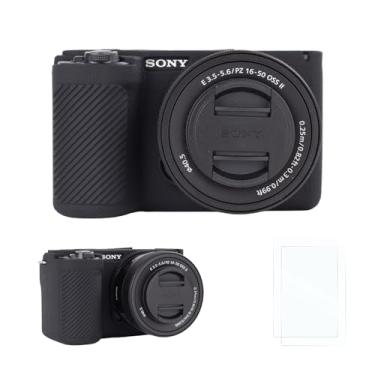 Imagem de Rieibi Capa protetora de silicone para câmera Sony Alpha ZV-E10 II com 2 peças, capa leve ZV-E10II com sensação de aderência aprimorada para câmera Sony ZV-E10 II