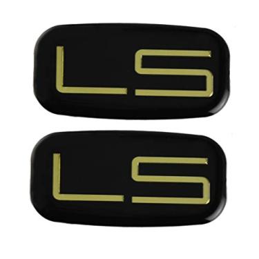Imagem de 2 peças Emblema LS 3D Adesivo de carro Checkered Cabine de substituição para Chevrolet Silverado Tahoe Suburban (Dourado/Preto)