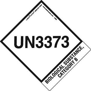 Imagem de Labelmaster Etiqueta L380 UN3373, com aba, 10 cm x 11 cm (pacote com 500)