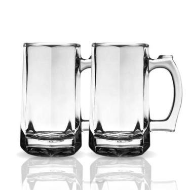 Imagem de Kit 2 Canecas de Vidro Chopp Cerveja Restaurante Bar Churrasco 370ml -