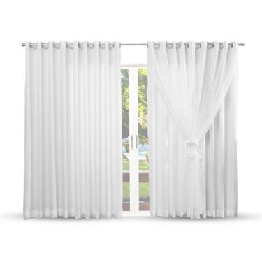 Imagem de Cortina de Microfibra com voil 2,80x1,70 para quarto sala Decoração de