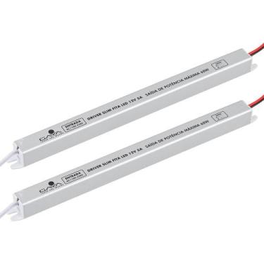 Imagem de Kit 2 Drivers Slim 5A 12V Até 60W Entrada Bivolt Ip20 Gaya