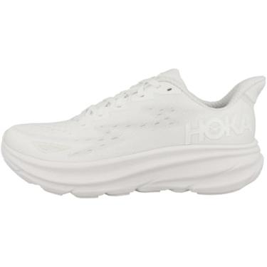 Imagem de HOKA ONE ONE Tênis feminino Clifton 9, Branco/Branco, 9.5