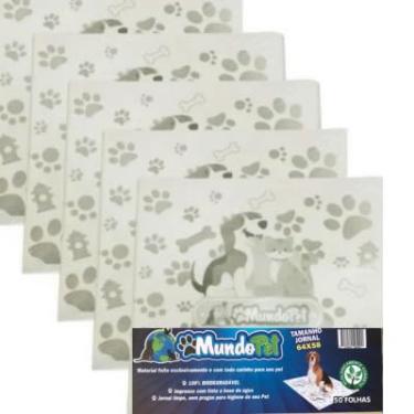 Imagem de Jornal Higiênico Para Pet Biodegradáveis Com Folhas Grandes (5 pacotes) - 250 Folhas - Tapete Higiênico