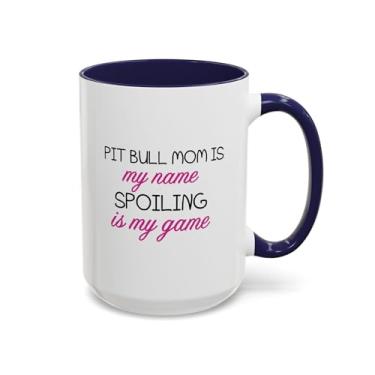 Imagem de Caneca de café Pit Bull Mom, presente para amantes de pitbull, caneca para pais de animais de estimação, presente exclusivo para mãe de cachorro, xícara de café engraçada para mães de animais de