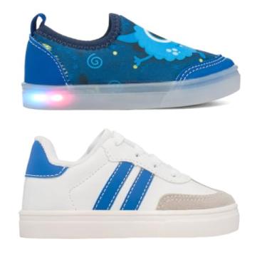 Imagem de Combo 2 Pares Tenis Infantil Casual Menino Funfy 550A (Azul, BR, Criança de 1 a 3 anos, Numérico, 21)