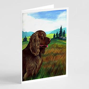 Imagem de Caroline's Treasures 7122GCA7P Cartões de felicitações e envelopes Sussex Spaniel, pacote com 8, 7 x 5, multicolorido