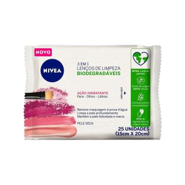 Imagem de Lenço de Limpeza Demaquilante Nivea Ação Hidratante com 25 Unidades