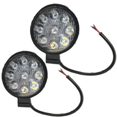 Imagem de Par Farol Auxiliar LED Zemix Mini-milha Redondo Longo