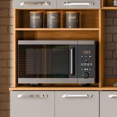 Imagem de Paneleiro Torre Quente 4 Portas 1 Nicho para Forno Vegas Cinamomo/Off White