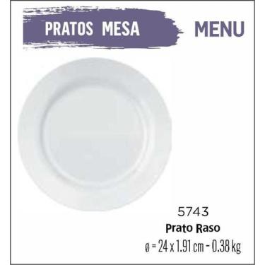 Imagem de Jogo De Prato Menu 04 Pratos Rasos - 24Cm Vidro Branco - Nadir Figueir