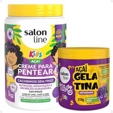 Imagem de Kit Salon Line Kids: 1 Creme para Pentear e 1 Gelatina Definidora Açaí