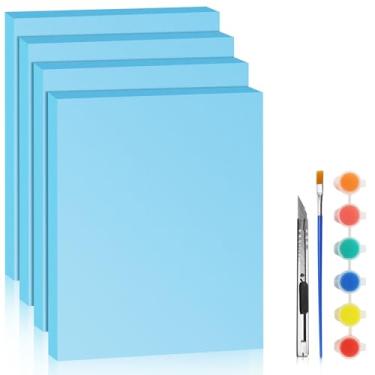 Imagem de LuckyFoam Pacote com 4 folhas de espuma azul de 38 x 30 x 2,5 cm de espessura, retângulos de poliestireno, XPS para isolamento de materiais de arte de modelagem DIY