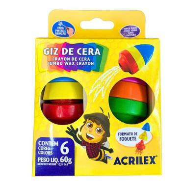 Imagem de Giz de Cera Jumbo Formato Foguete 60g - Acrilex