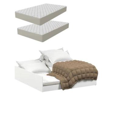 Imagem de Cama Vira Casal 3 em 1 Matrix Compacta 193c190cm com Colchão - Caselli