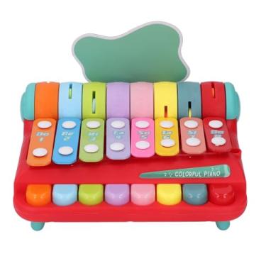 Imagem de Brinquedo de Piano Musical para Bebês, Brinquedo de Piano Portátil, Leve e Colorido, Interativo para Crianças (Vermelho)