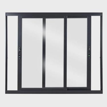 Imagem de Janela de Aluminio de Correr 100x200cm 2 Folhas com Vidro Liso