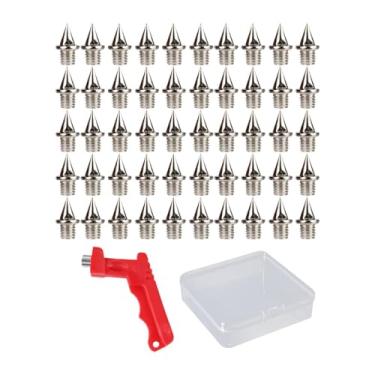 Imagem de Pegciuho 50x Shoe Shoe Spikes de atletismo executando picos de 1/4 de polegada de peso mais leve, Vermelho